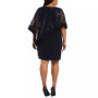 Plus Size Sequined Lace Cape Dress