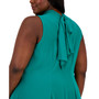 Plus Size Mock-Neck Sleeveless Trapeze Dress