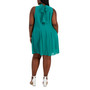 Plus Size Mock-Neck Sleeveless Trapeze Dress