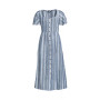 Women's Plus Size Linen Sweetheart Button Front Midi Dress