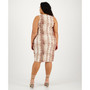 Plus Size Crewneck Knit Snake-Print Mini Dress, Created for Macy's