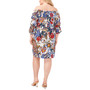 Plus Size Printed Off-The-Shoulder Lantern-Sleeve Dress