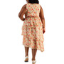 Plus Size Floral-Print Tiered Midi Dress