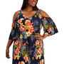 Plus Size Cold-Shoulder Fit & Flare Dress
