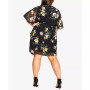 Trendy Plus Size Color Wrap Print Dress