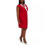 Plus Size Colorblocked Faux-Wrap Cap-Sleeve Dress