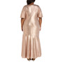 Plus Size Metallic Surplice Gown