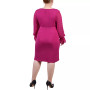 Plus Size Long Chiffon-Sleeve Knit Dress