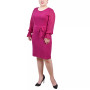 Plus Size Long Chiffon-Sleeve Knit Dress