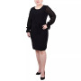 Plus Size Long Chiffon-Sleeve Knit Dress