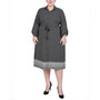 Plus Size 3/4 Roll Tab Sleeve Belted Shirtdress