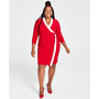 Plus Size Surplice V-Neck Long-Sleeve Dress