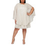 Plus Size Foil-Print Cape Dress