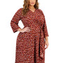 Plus Size Side-Ring 3/4-Sleeve A-line Dress