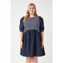 Women's Plus size High Low Knit Combo Dress