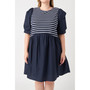 Women's Plus size High Low Knit Combo Dress