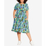 Plus Size Doll Up Print Dress