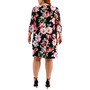 Plus Size Floral-Print Tulip-Sleeve Sheath Dress