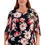 Plus Size Floral-Print Tulip-Sleeve Sheath Dress