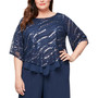 Plus Size Sequin Popover Top