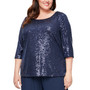 Plus Size Sequined Party Top