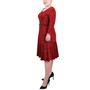 Plus Size Long Sleeve Belted Jacquard Dress