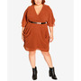 Trendy Plus Size Colour Wrap Dress