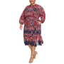Plus Size 3/4-Sleeve Paisley Dress