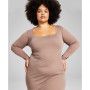 Trendy Plus Size Square-Neck Midi Dress