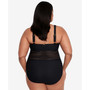 Plus Size Illusion-Stripes One-Piece Swimsuit