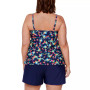 Women's Plus Size Triple-Tier Printed Tankini & Bottoms, Created for Macy's