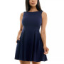 Juniors' Sleeveless Pleated A-Line Dress