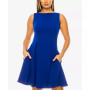Juniors' Sleeveless Pleated A-Line Dress
