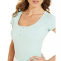 WOMEN'S Karlee Jewel-Button Ribbed Henley Top