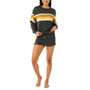 Juniors' Trippin Striped Crewneck Long-Sleeve Top