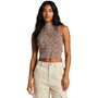 Juniors' Wavey Babe Mock-Neck Sleeveless Top