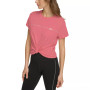 Women's Cotton Rhinestone-Logo Knot-Front Tee