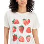 Juniors' Strawberry Grid Graphic Tee