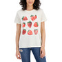 Juniors' Strawberry Grid Graphic Tee