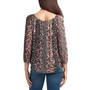 Juniors' Floral-Print 3/4-Sleeve Mesh Peasant Top