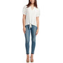 Juniors' Puff-Sleeve Tie-Waist Blouse
