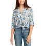 Juniors' Floral-Print Button-Up Shirt
