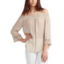 Juniors' Off-The-Shoulder Lace-Trim Peasant Top