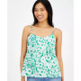 Juniors' V-Neck Floral-Print Poplin Tank Top