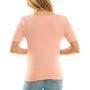 Juniors' Round-Neck Lattice-Sleeve Twist-Front Top