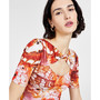 Women's Cassia Twist Cutout Printed Knit Top