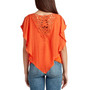 Juniors' Lace-Back Gauzy Asymmetrical Top