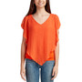 Juniors' Lace-Back Gauzy Asymmetrical Top