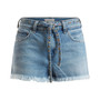Women's Tie-Belt Distressed Mom Shorts