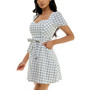 Juniors' Sweetheart-Neck Puff-Sleeve Dress